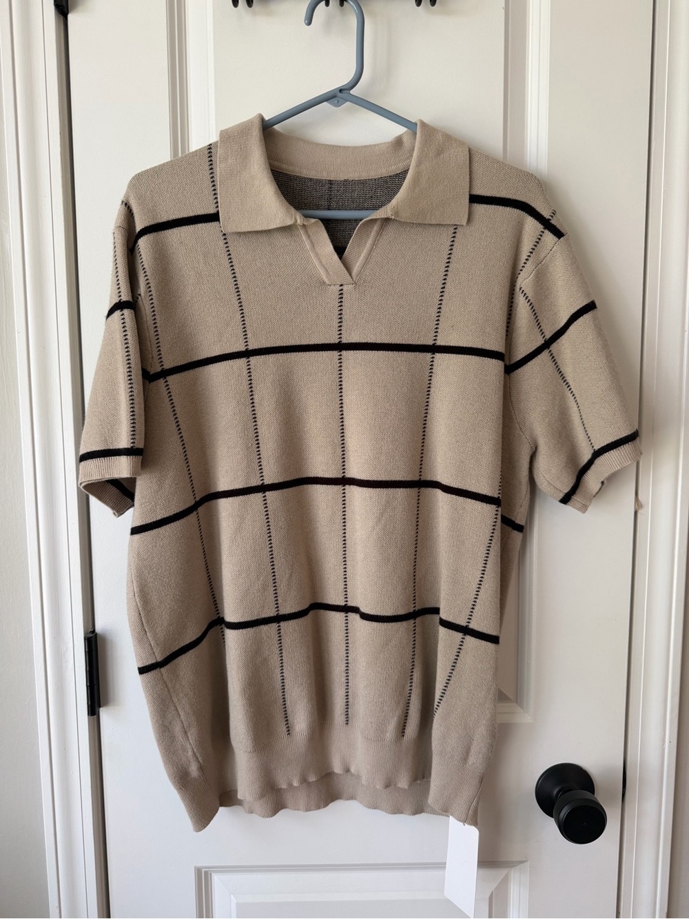 NWT DAZY | Slouchy Knit Polo - Relaxed Fit w/ Banded Hem- Old Money/Quiet Luxury
